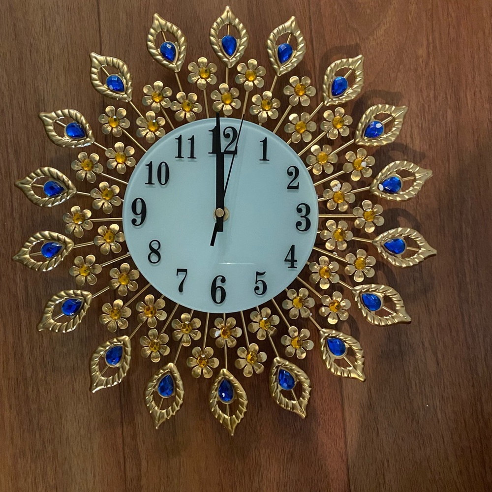 Magnificent 14” brass with blue/gold stones